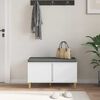 vidaXL Banco de Hall com almofada com porta Branco 60 x 38 x 46 cm