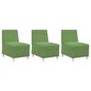 vidaXL Unidade de Sof&aacute; Modular Sem Bra&ccedil;os 3 pcs Verde Claro