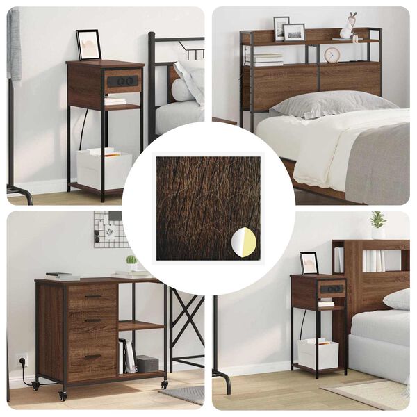 vidaXL Capa de Parafuso Autoadesiva 12 pcs Carvalho Marrom