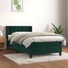 vidaXL Cama com molas/colch&atilde;o 90x200 cm veludo verde-escuro