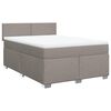 vidaXL Cama com molas/colch&atilde;o 140x200 cm tecido castanho-acinzentado