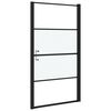 vidaXL Porta de chuveiro meio vidro fosco temperado 100x178 cm preto