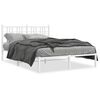 vidaXL Estrutura de cama com cabeceira 140x190 cm metal branco