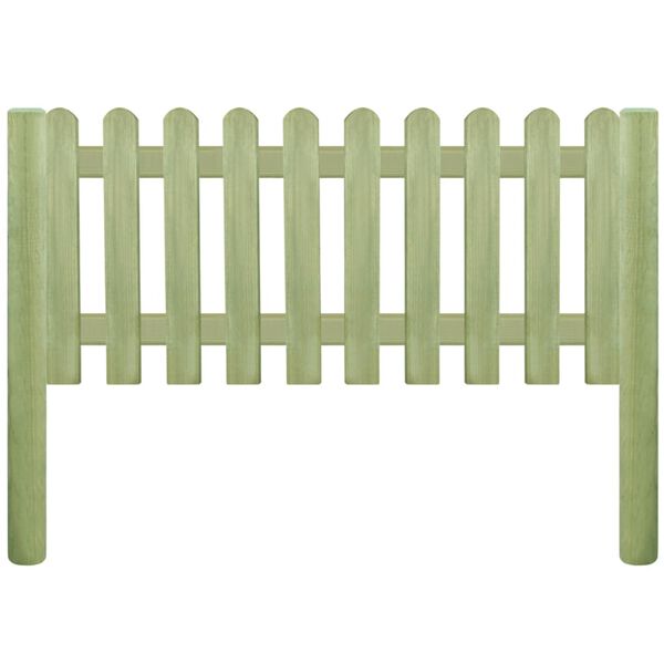 vidaXL Cerca de estacas em madeira de pinho impregnada 5,1 m 80 cm 6/9 cm