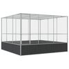 vidaXL Avi&aacute;rio 311x307x212 cm a&ccedil;o prateado