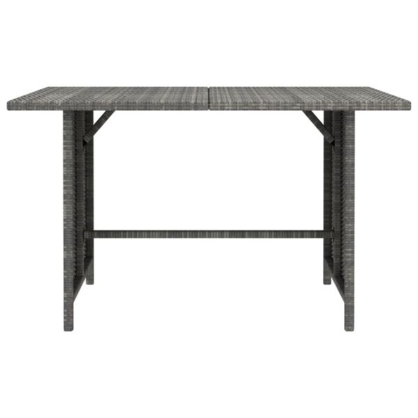 vidaXL Mesa de jantar para jardim 110x70x65 cm vime PE cinzento
