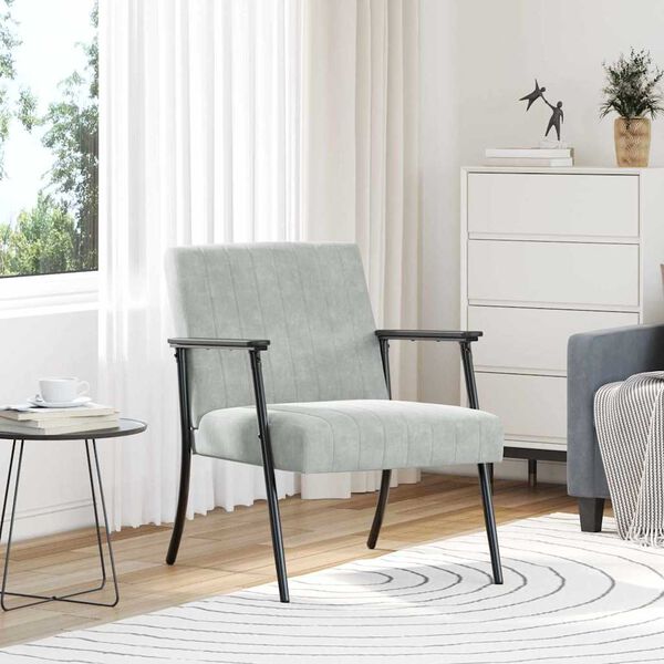 vidaXL poltrona Cinzento-claro 59 x 75 x 78 cm Veludo