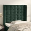 vidaXL Cabeceira cama c/ abas veludo 93x16x118/128 cm verde-escuro