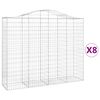 vidaXL Cestos gabi&atilde;o arqueados 8pcs 200x50x160/180cm ferro galvanizado