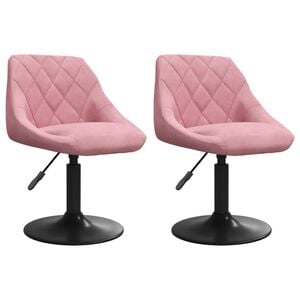 vidaXL Cadeiras de jantar girat&oacute;rias 2 pcs veludo rosa
