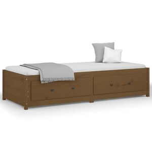 vidaXL Sof&aacute;-cama 80x200 cm madeira de pinho maci&ccedil;a castanho mel