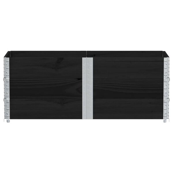 vidaXL Vaso/floreira de jardim 150x50 cm madeira de pinho maci&ccedil;a preto