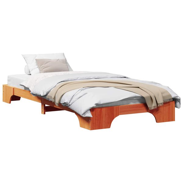 vidaXL Estrutura da Cama Marrom Cera 90 x 190 cm