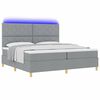 vidaXL Cama Box Spring LED Cinzento-claro 200 x 200 cm tecido