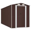 vidaXL Abrigo de jardim 192x440x223 cm a&ccedil;o galvanizado castanho-escuro