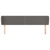 vidaXL Cabeceira de cama c/ abas couro artificial 163x23x78/88cm cinza