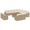vidaXL 14 pcs conjunto de sof&aacute;s p/ jardim com almofad&otilde;es vime PE bege
