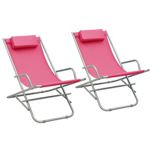 vidaXL Cadeiras de baloiço 2 pcs aço rosa