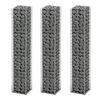 vidaXL Conjunto de gabi&otilde;es 3 pcs arame galvanizado 25 x 25 x 150 cm