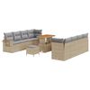 vidaXL Conjunto de Sof&aacute; de Jardim 11 unid. Bege Rattan Sint&eacute;tico