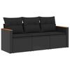 vidaXL 3 pcs conjunto sof&aacute;s de jardim com almofad&otilde;es vime PE preto