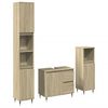 vidaXL 3 pcs conj. m&oacute;veis casa banho derivados madeira carvalho sonoma