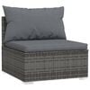 vidaXL 13 pcs conjunto lounge de jardim c/ almofad&otilde;es vime PE cinzento
