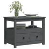 vidaXL Mesa de centro 71x49x55 cm pinho maciço cinza