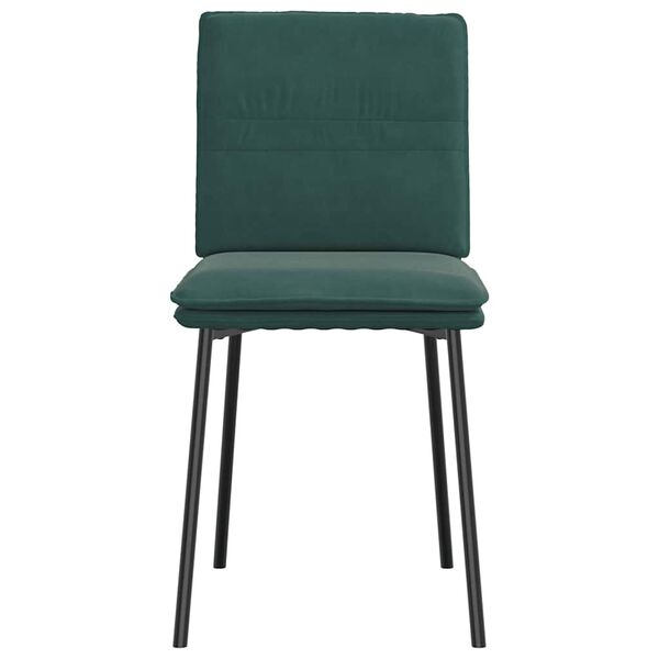 vidaXL Cadeiras de jantar 2 pcs veludo verde-escuro