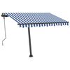 vidaXL Toldo retr&aacute;til manual independente 300x250 cm azul e branco