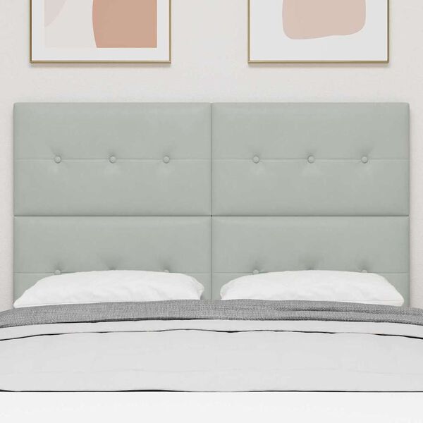 vidaXL Cabeceira LED com cabeceira Cinzento-claro 160 cm Poli&eacute;ster