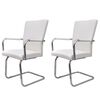 vidaXL Cadeiras de jantar cantilever 2 pcs couro artificial branco
