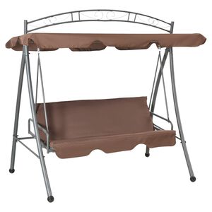 vidaXL Baloi&ccedil;o de jardim convert&iacute;vel com toldo cor caf&eacute;