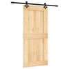 vidaXL Porta Deslizante Natural e Preto 95 x 210 cm