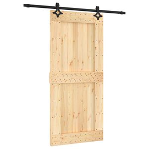 vidaXL Porta Deslizante Natural e Preto 95 x 210 cm