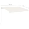 vidaXL Toldo autom&aacute;tico com LED e sensor de vento 300x250 cm creme