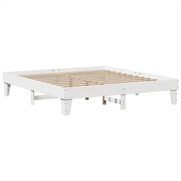 vidaXL Cama sem colch&atilde;o 180x200 cm madeira de pinho maci&ccedil;a branco