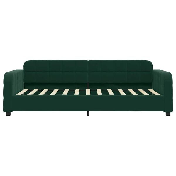 vidaXL Sof&aacute;-cama 90x200 cm veludo verde-escuro