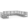 vidaXL 9 pcs conjunto lounge de jardim pinho s&oacute;lido cinzento