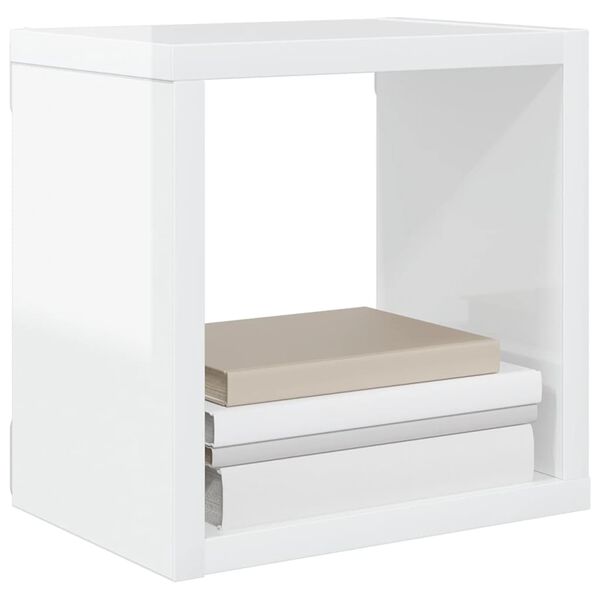 vidaXL Prateleiras parede forma de cubo 6pcs 22x15x22 cm branco brilh.