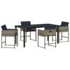 vidaXL Conjunto de Jantar para Jardim 5 pcs Cinzeto vime PE