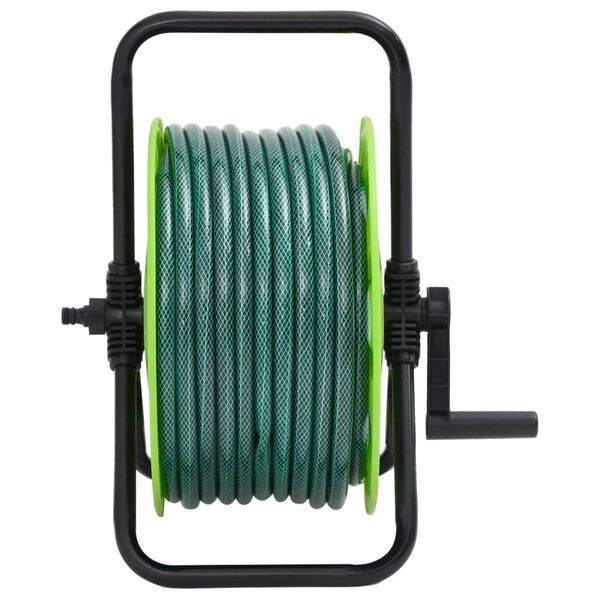 vidaXL Enrolador independente com mangueira de 50 m PVC verde
