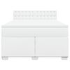 vidaXL Cama com molas/colch&atilde;o 140x200 cm couro artificial branco