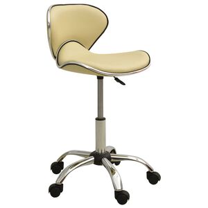 vidaXL Cadeira de escrit&oacute;rio couro artificial cor creme