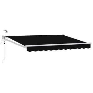vidaXL Toldo Retr&aacute;til El&eacute;trico Preto 3 x 2,5 m