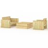 vidaXL 3 pcs conjunto lounge de jardim madeira de pinho impregnada
