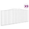 vidaXL Cestos gabi&atilde;o arqueados 9pcs 400x30x160/180cm ferro galvanizado