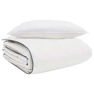 vidaXL Edredom de Inverno com travesseiro 2 pcs Branco Pena de ganso