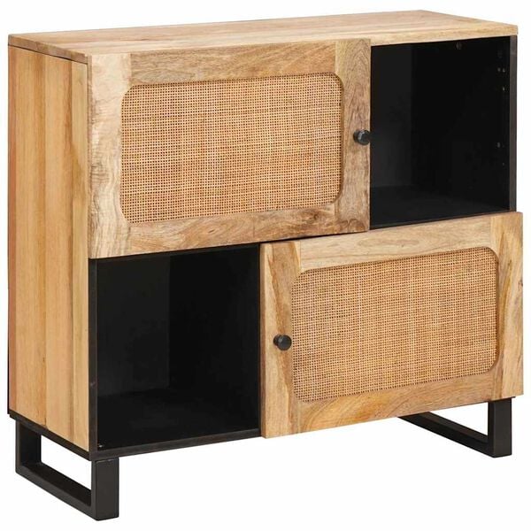vidaXL Buffet Castanho 80 x 33 x 75 cm Madeira de manga maci&ccedil;a