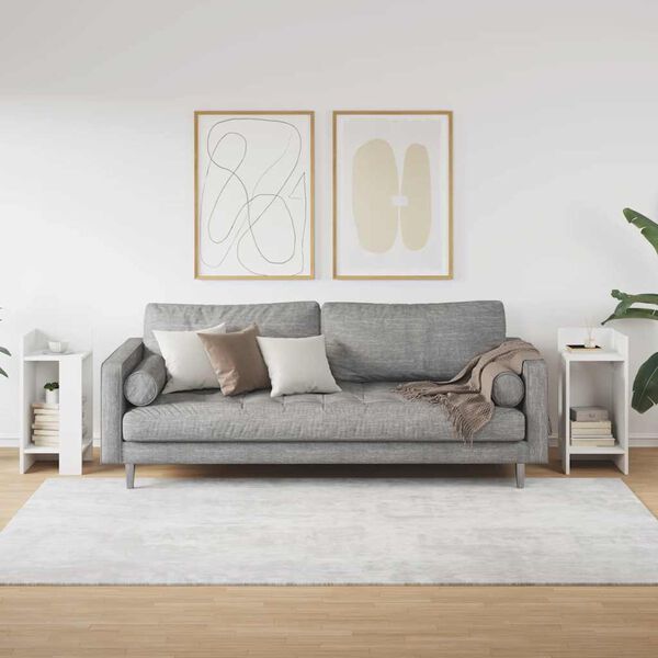 vidaXL Mesas laterais 2 pcs com prateleira 110x50x103 cm branco